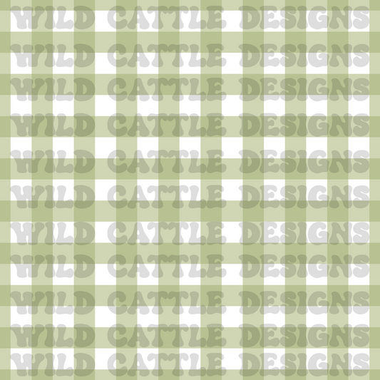 Frog princess green plaid seamless