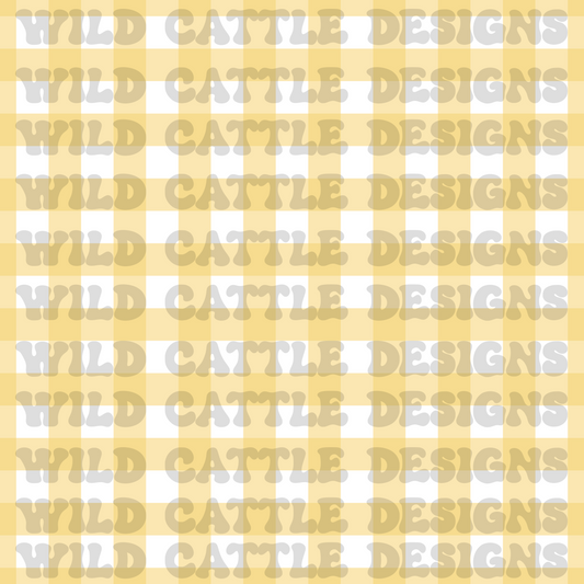 Frog princess yellow plaid seamless