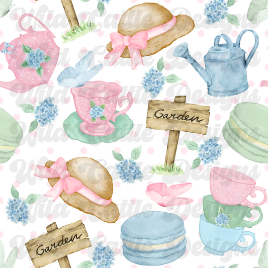 garden tea time seamless