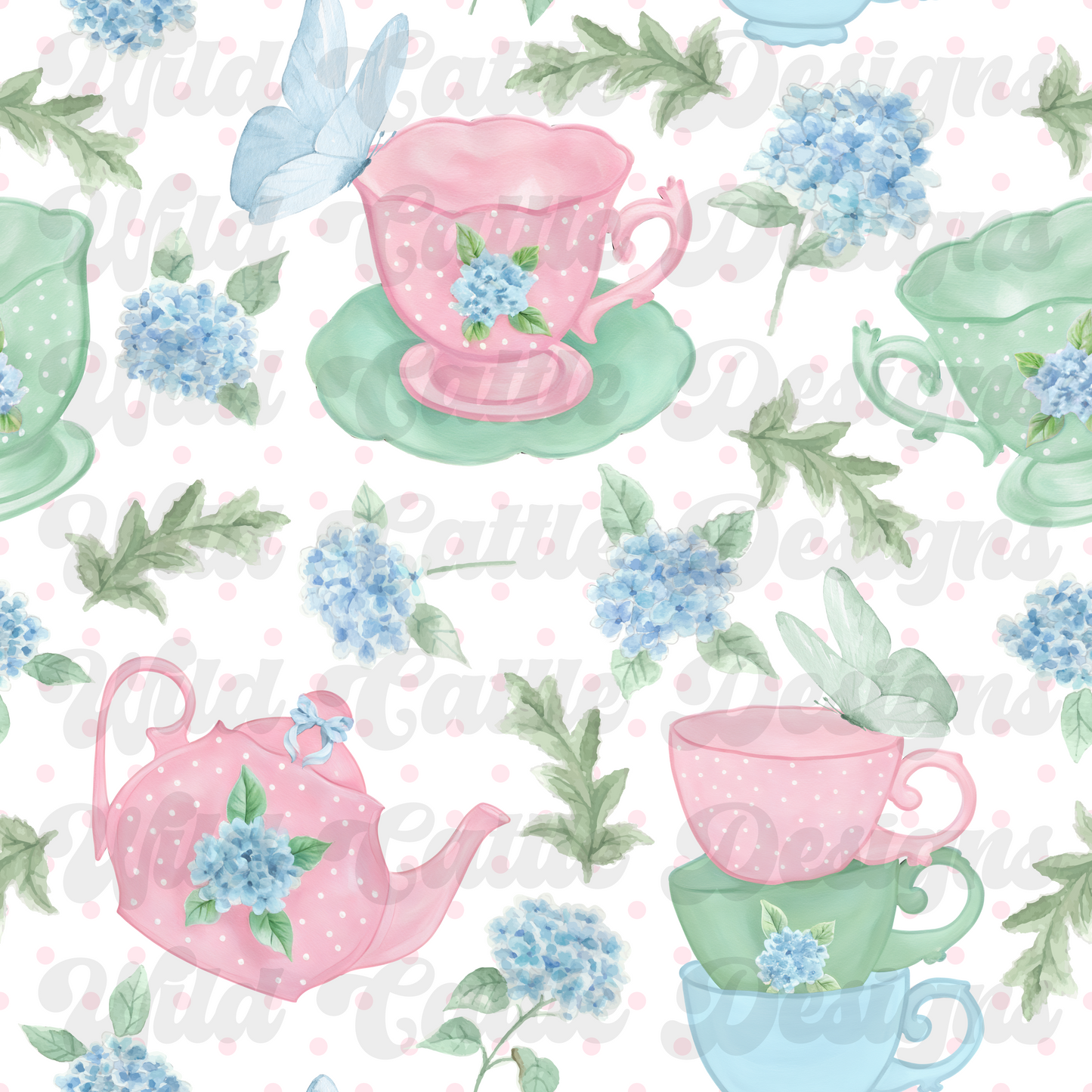 Garden tea time seamless