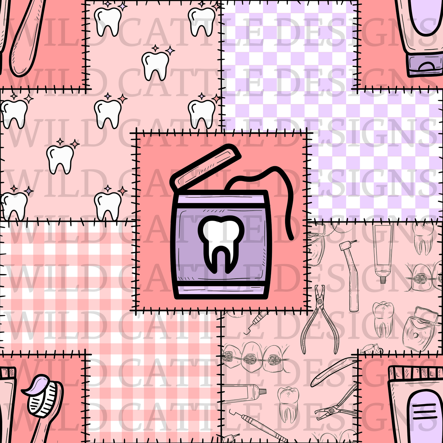 Girl dental patchwork