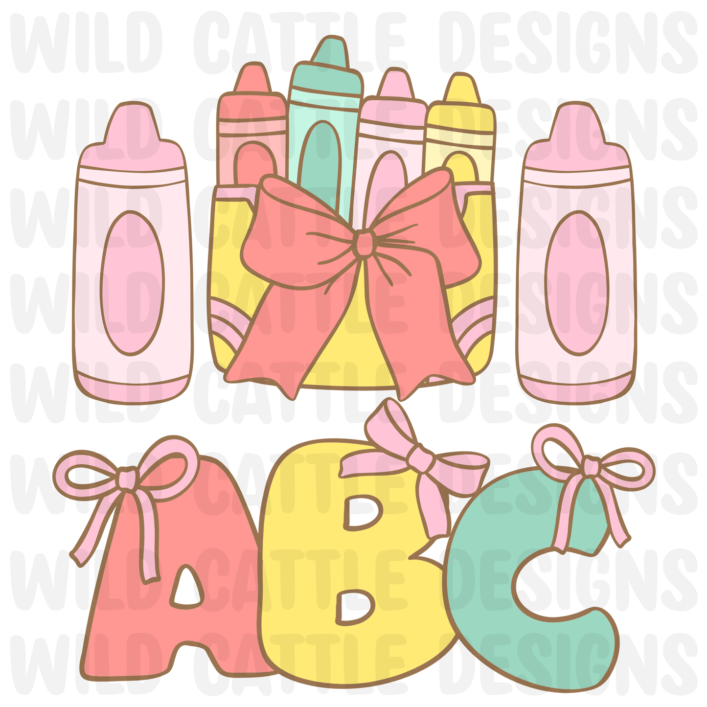 Girly school abc png