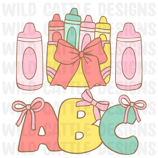 Girly school abc png