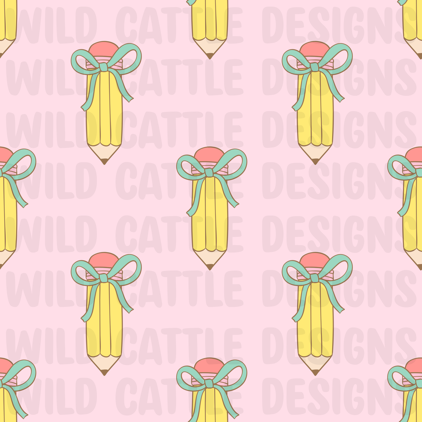Girly school pencils seamless