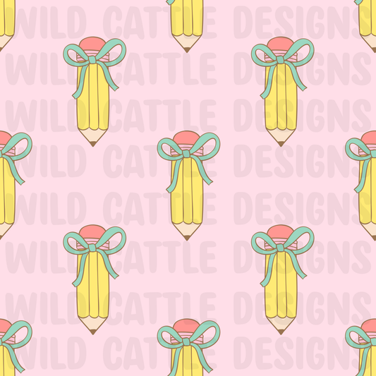 Girly school pencils seamless
