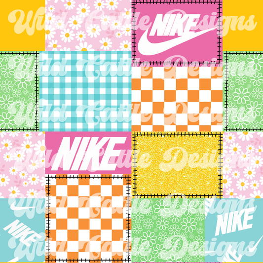 Girly summertime checkmark patchwork