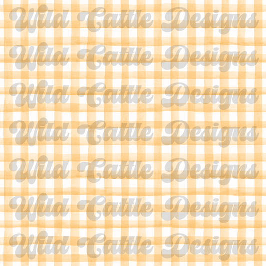 Golden yellow distressed plaid coord seamless