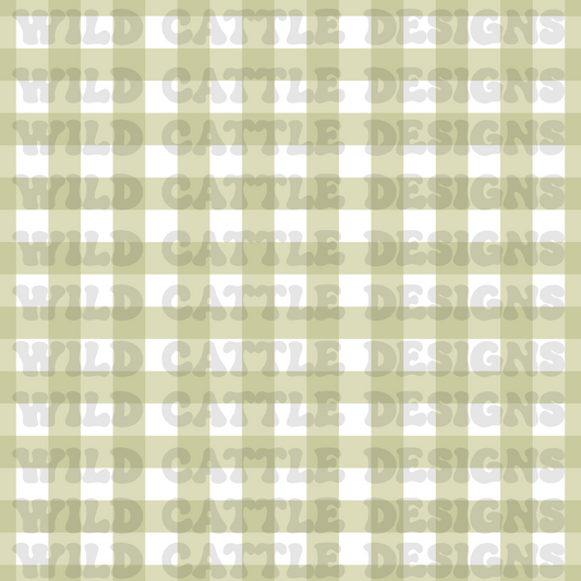 Green coquette school supplies plaid seamless