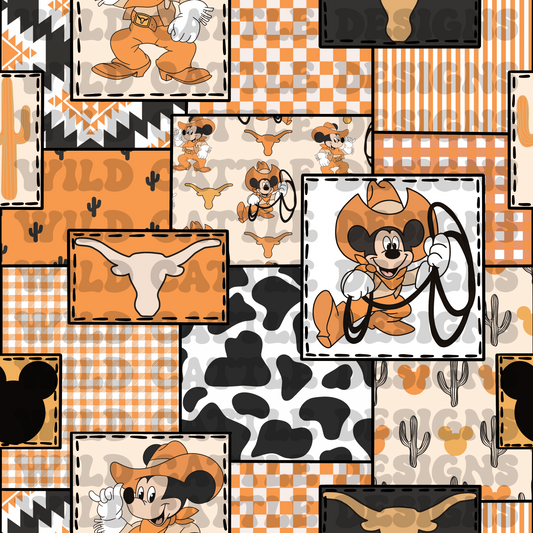 Halloween cowboy mouse patchwork