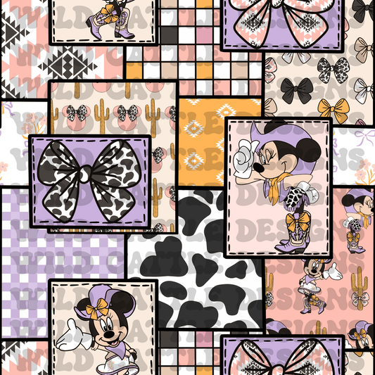 Halloween cowgirl mouse patchwork