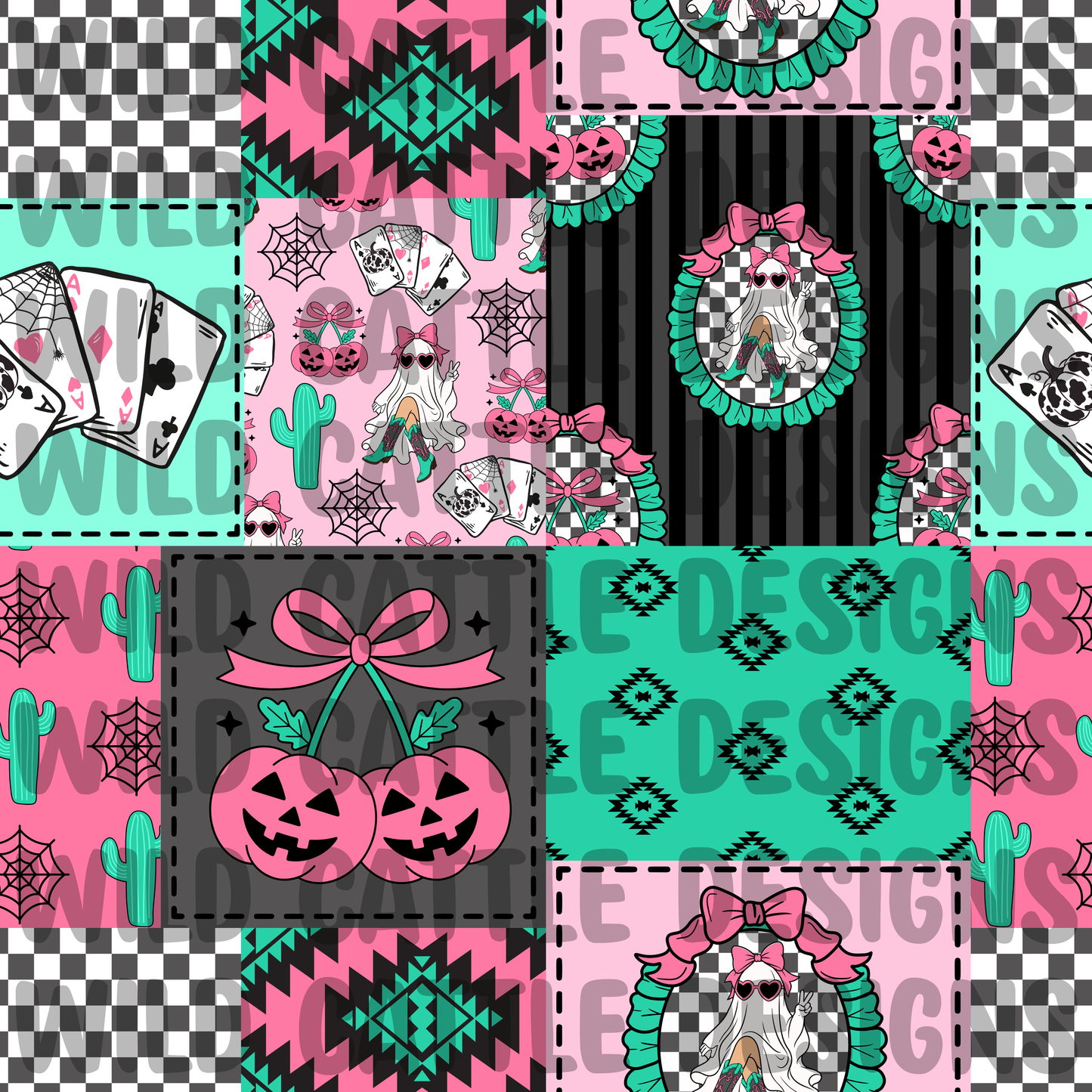 Halloween cowgirl patchwork