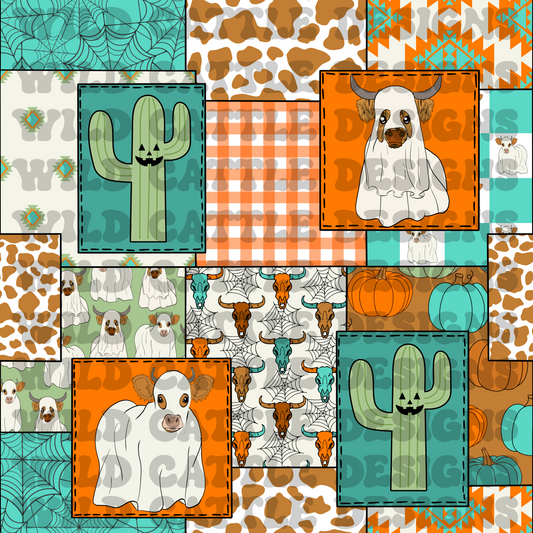 Halloween cow patchwork