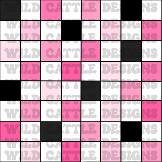 Horror bride pink checks seamless