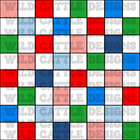 Horror doll checkers seamless