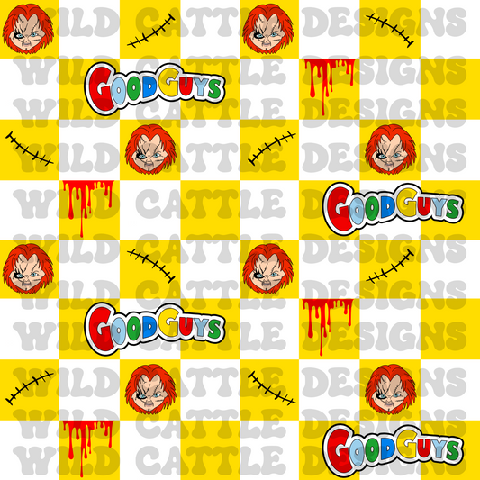 Horror dolls check seamless