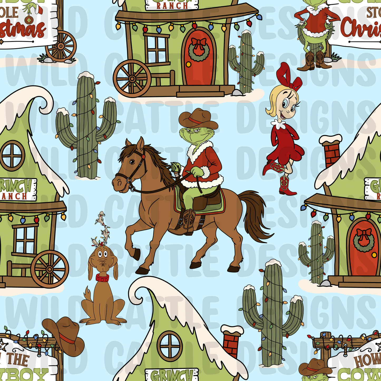 How the cowboy stole christmas seamless
