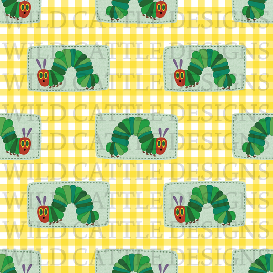 Hungry caterpillar plaid seamless