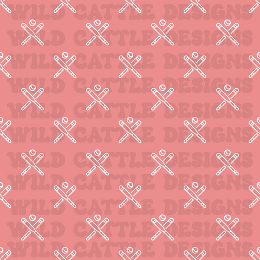 Pink Baseball Coord Seamless