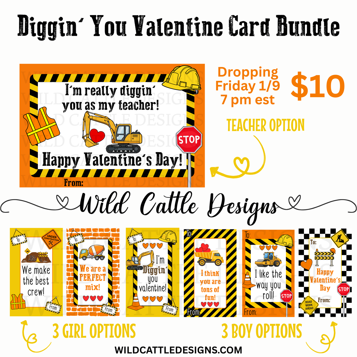 Digging You Valentine Card Bundle