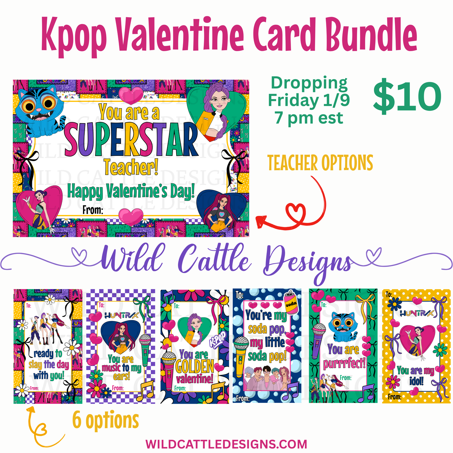 K Pop Valentine Card Bundle