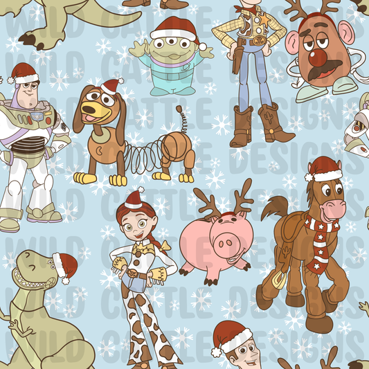 Christmas toy friends seamless