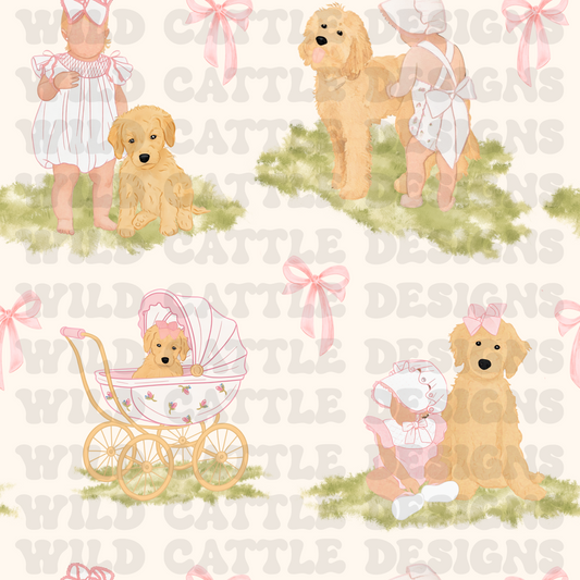 Vintage Girls best friend seamless