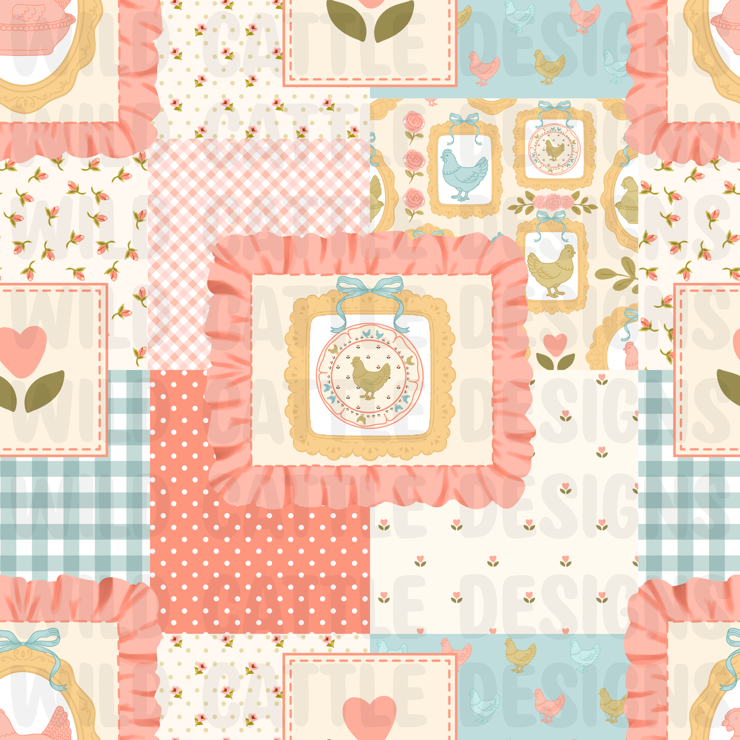 Vintage Chicken Patchwork