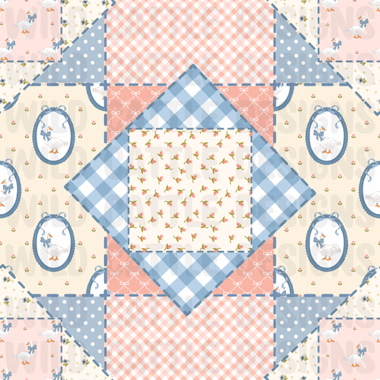 Vintage Geese Floral Patchwork