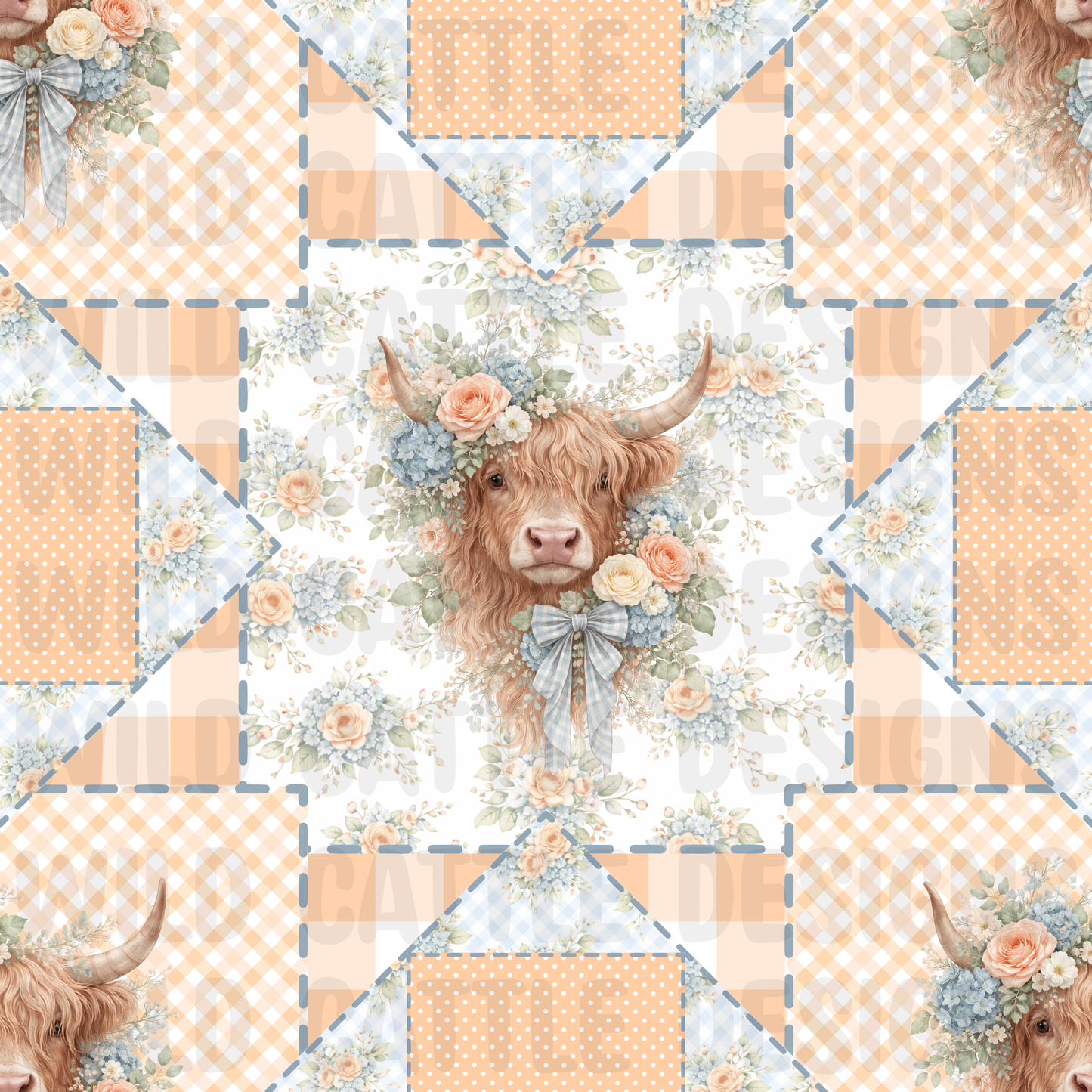 Wild Cattle Cow Patchwork