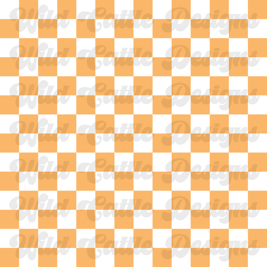Jesus loves me orange checkered seamless