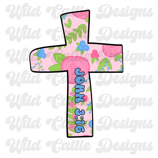 jesus loves me pink floral cross png