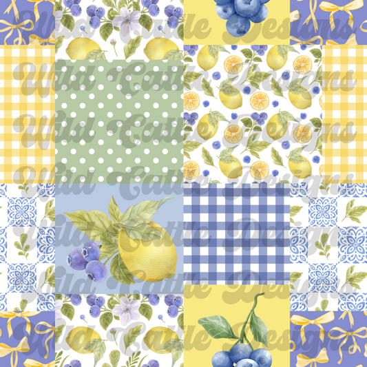 lemon and blueberries patchwork