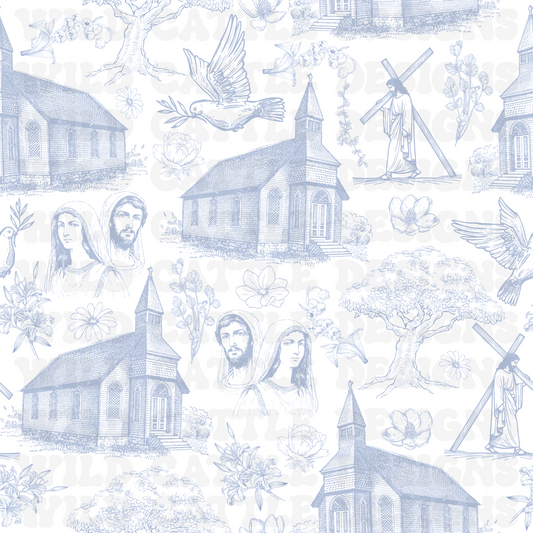 Lily of the Valley blue seamless