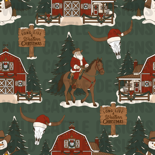 Long live a western christmas seamless