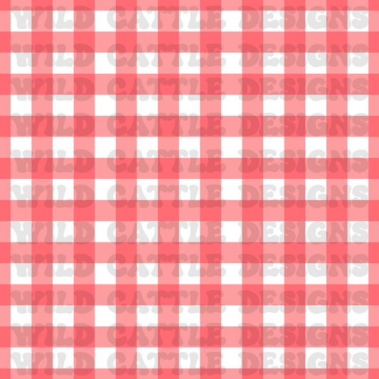 Mermaid muted red plaid seamless