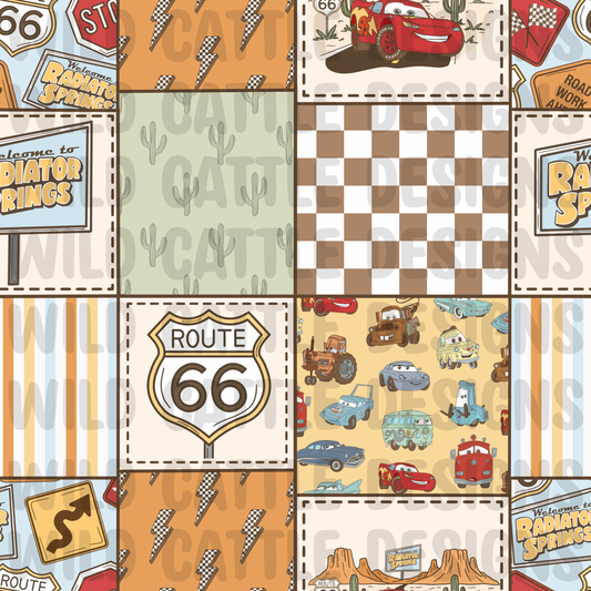 Muted car town patchwork