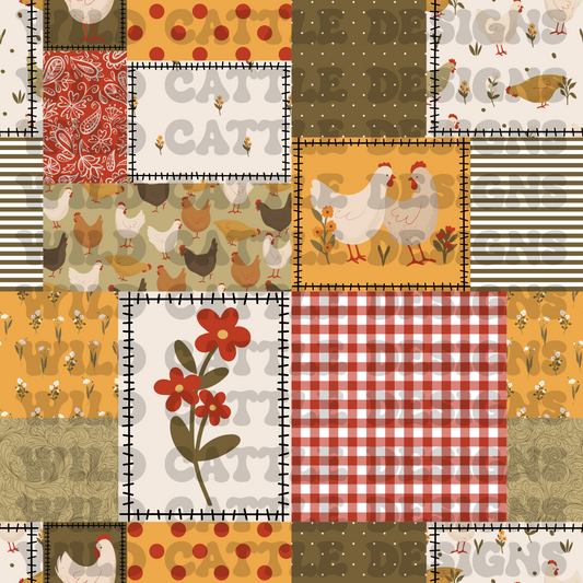 Muted chicken patchwork