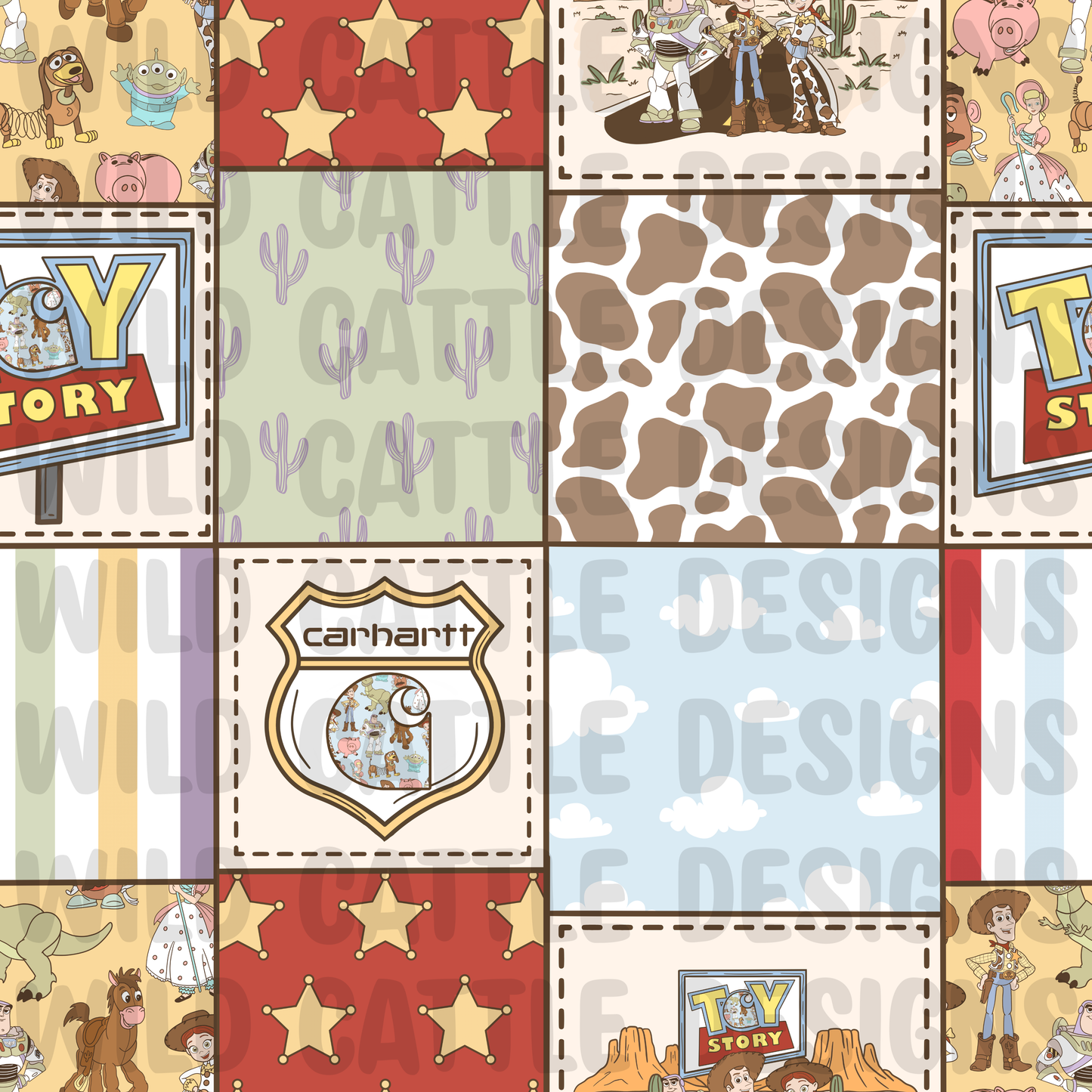 Muted desert toy patchwork