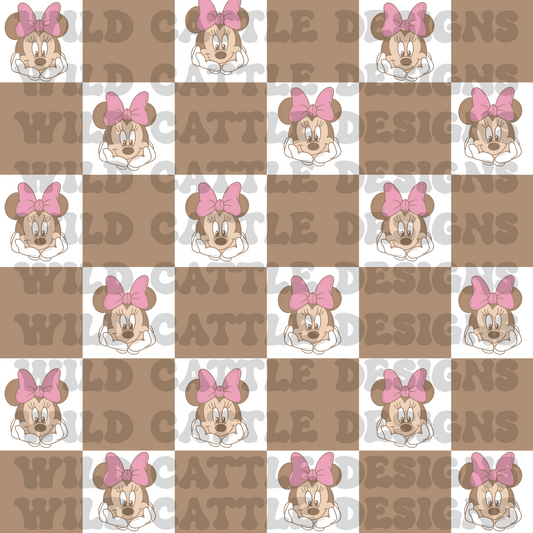 Muted girly mouse checks seamless