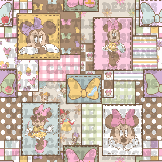 Muted girly mouse patchwork