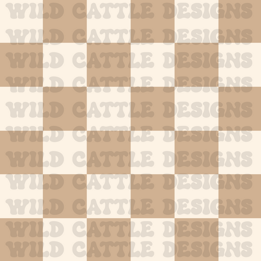 Muted honey bear check seamless