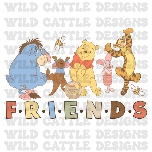 Muted honey bear friends png