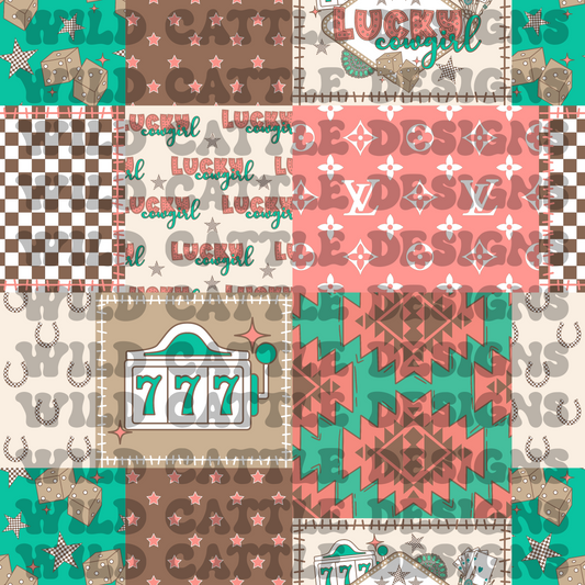 Muted lucky cowgirl patchwork