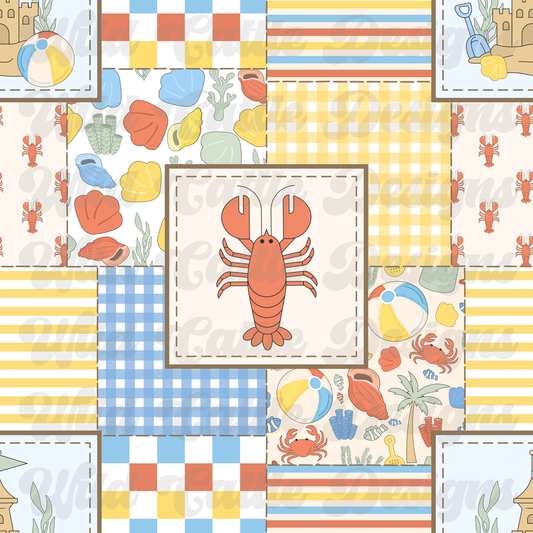 muted pastel beach patchwork