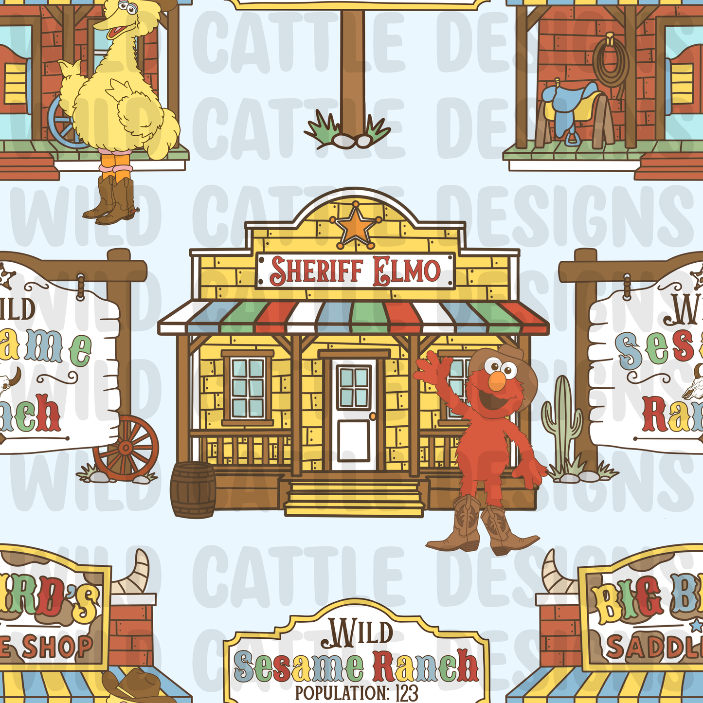 Muted wild ranch friends seamless