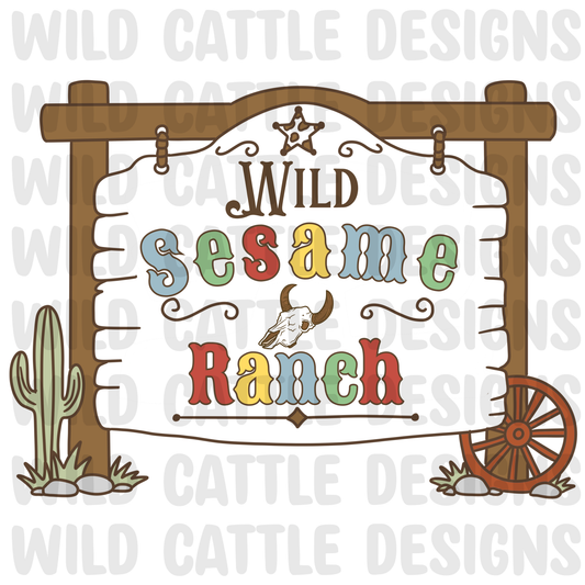 Muted wild ranch sign png