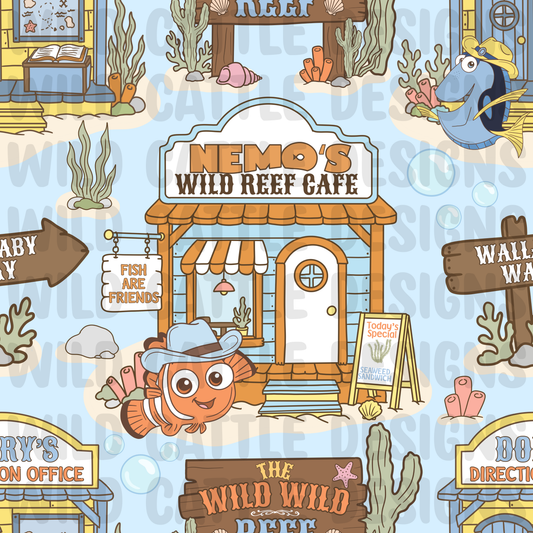 Muted wild wild reef seamless