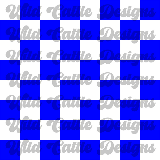 neon blue check seamless