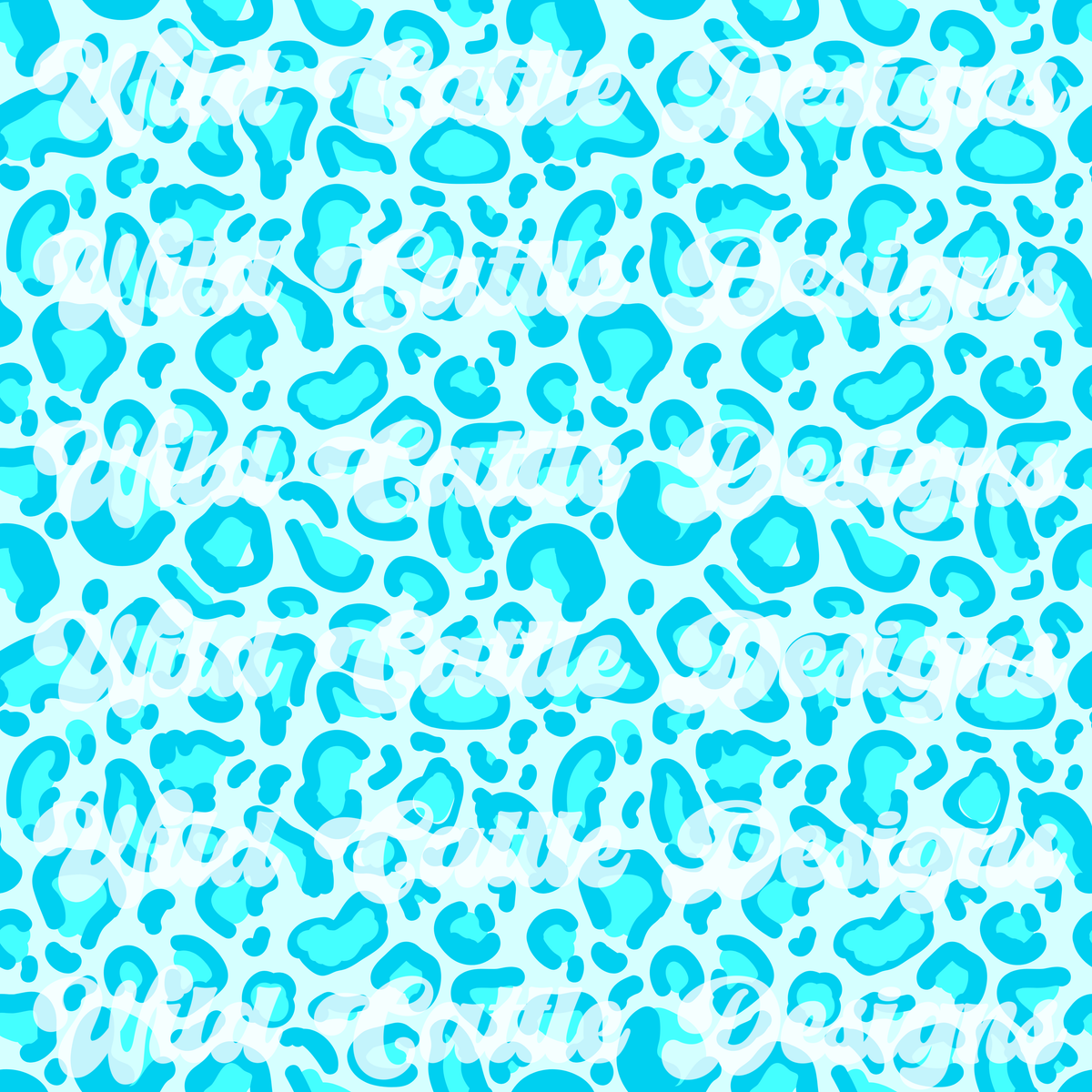 Blue Cheeta Pattern Neon blue cheetah seamless – Wild Cattle Designs