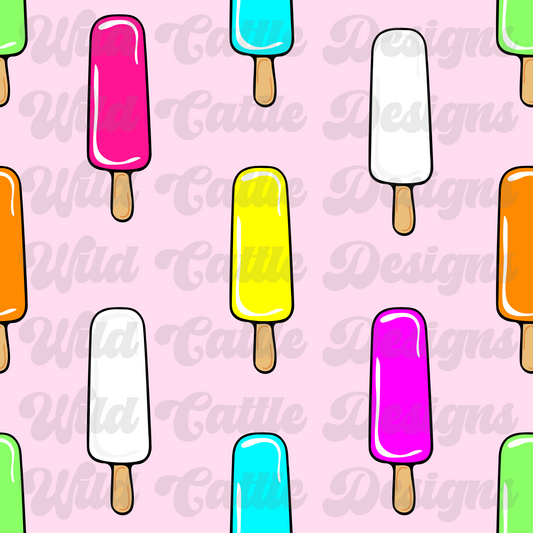 Neon girl popsicles seamless